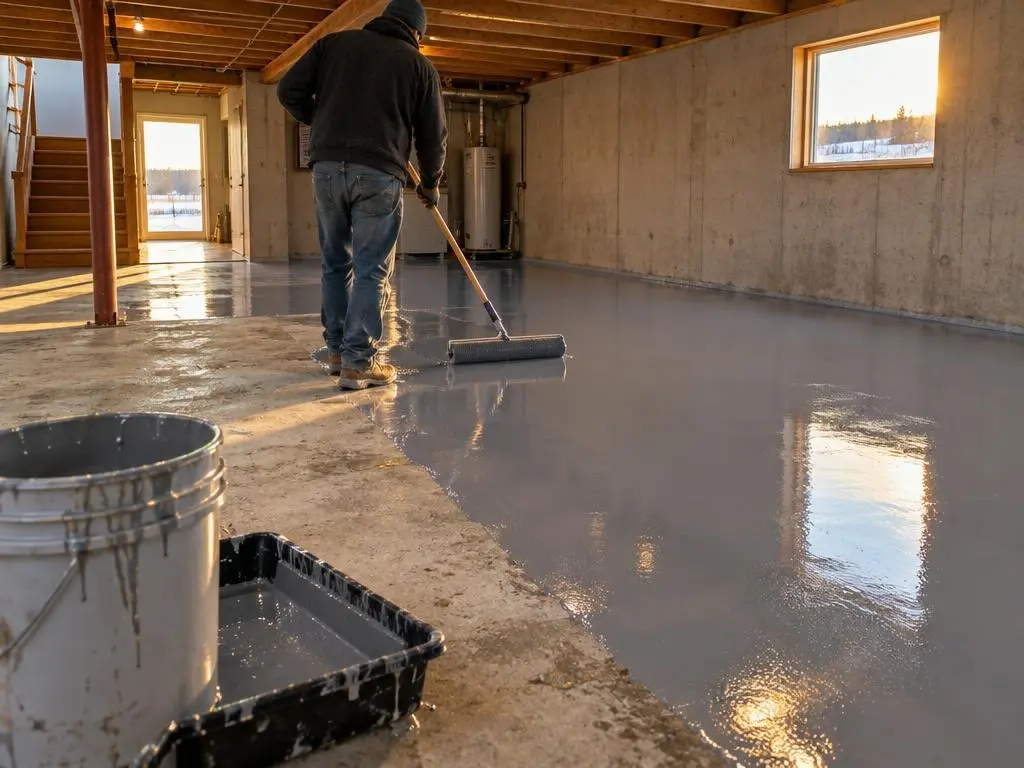 Basement Floor Epoxy in Bismarck, ND